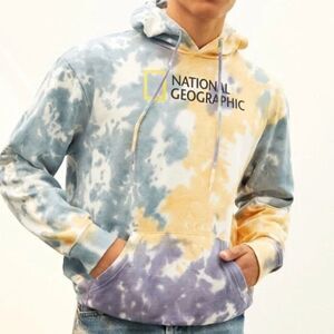 NEW National Geographic Tie-Dye Bahamas Islands Hoodie Mens Size S